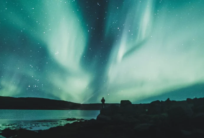 Aurora boreal em viagem para a Islândia